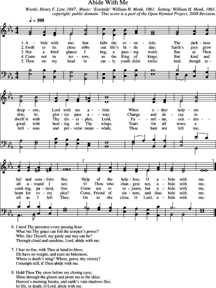 Open Hymnal Project: Abide, O Dearest Jesus (also known as Abide with Us,  Lord Jesus or Abide Among Us with Thy Grace or Abide with Us, Our Savior or  Come, Abide with