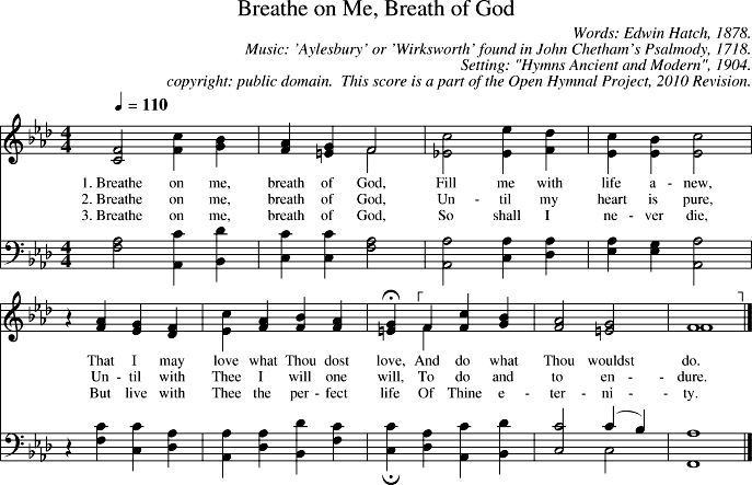 Open Hymnal Project: Breathe on Me, Breath of God