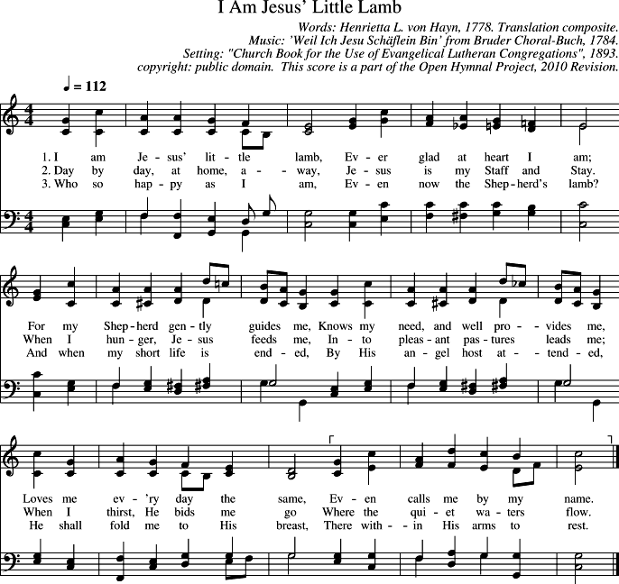 Open Hymnal Project I Am Jesus Little Lamb