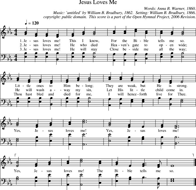 Open Hymnal Project Jesus Loves Me