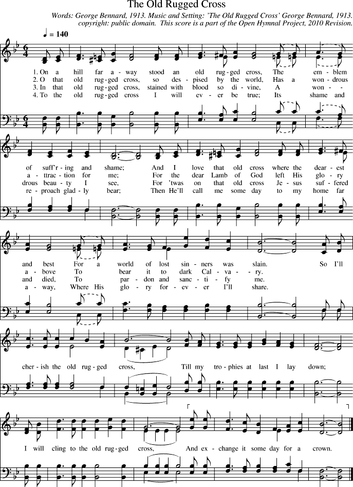Open Hymnal Project: The Old Rugged Cross